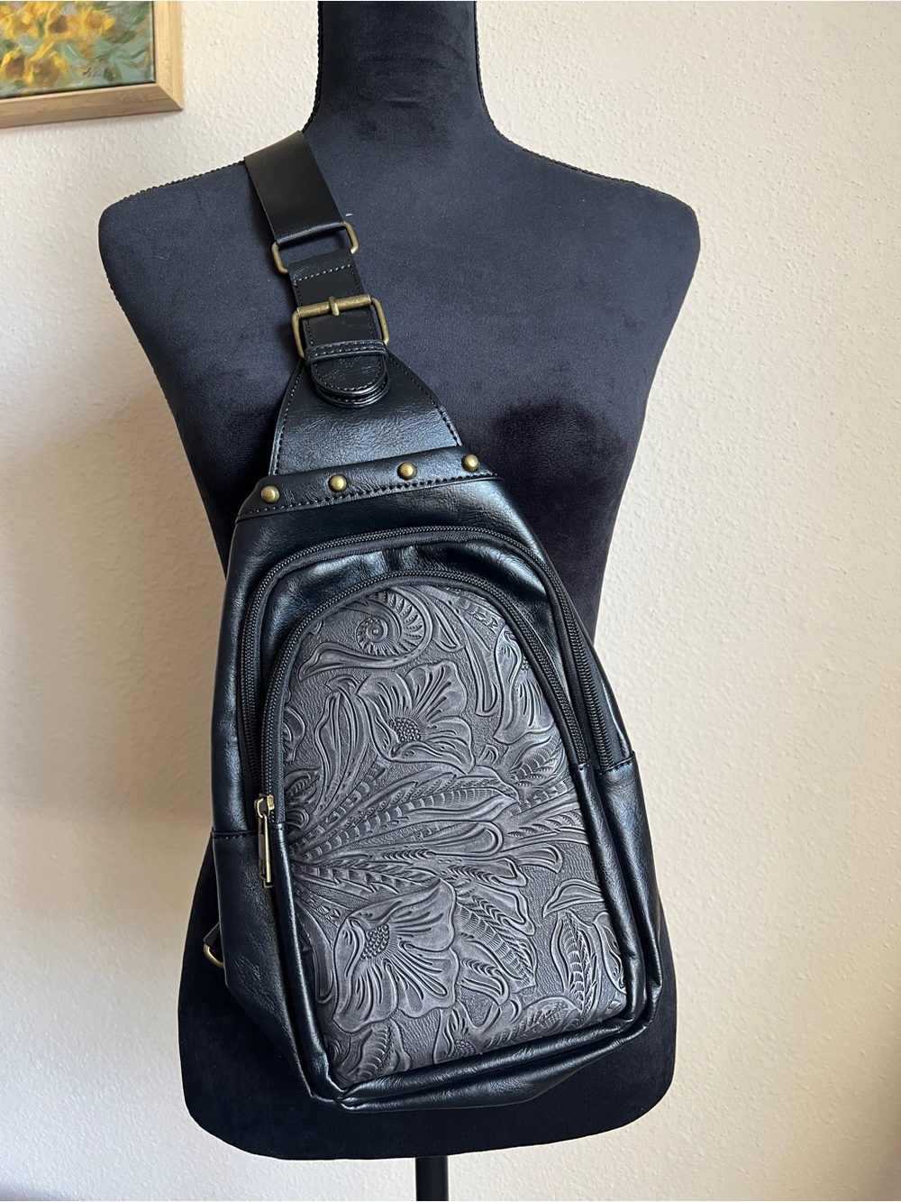 Anthropologie Style Western Blake Leather Hobo Sling Bag